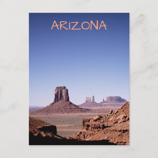 Monument Valley, tarjeta postal de Arizona (Anverso)