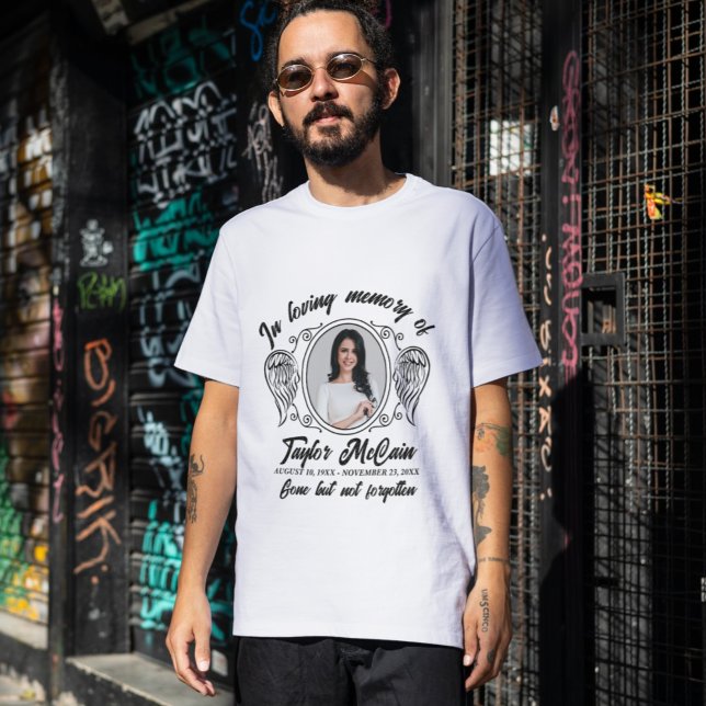Monumento a la Foto del Funeral: Camisetas Persona (Honor Their Memory: Personalized Memorial Shirts)