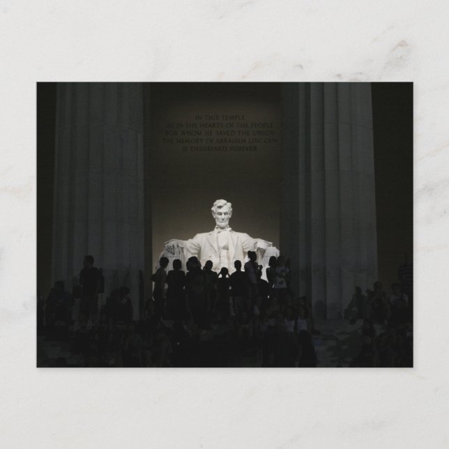 Monumento a Lincoln en la postal nocturna (Anverso)