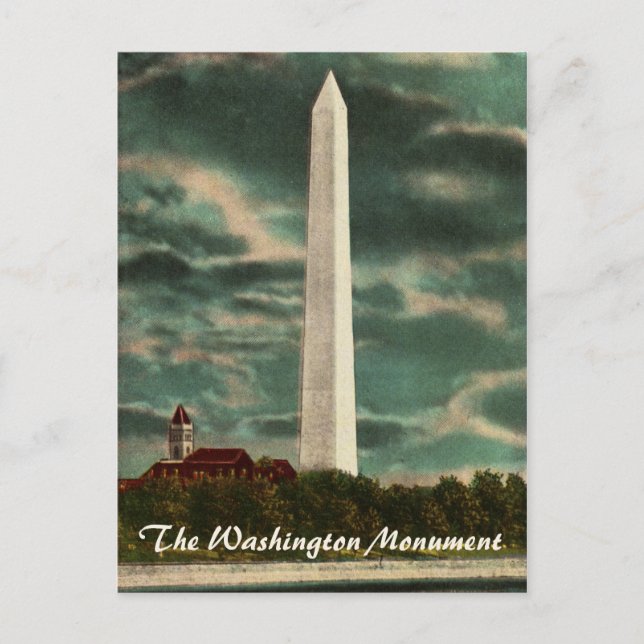 Monumento a Washington por tarjeta postal nocturna (Anverso)
