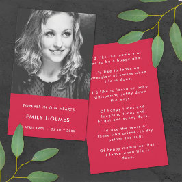 Monumento moderno | Poema funerario rosa o tarjeta