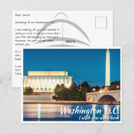 Monumentos de Washington DC con postal Potomac