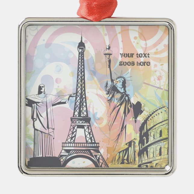 Monumentos del ornamento personalizado mundial (Frente)