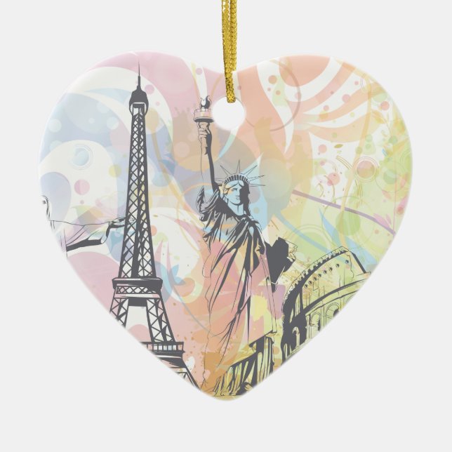 Monumentos del ornamento personalizado mundial (Frente)