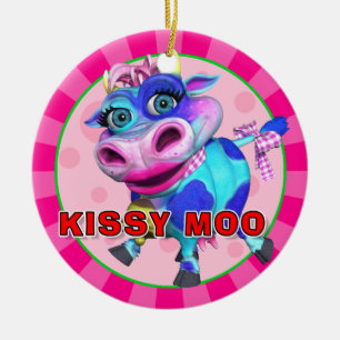 MOO de "GiggleBellies" Kissy el ornamento de la