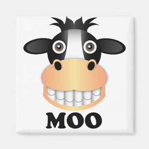 Moo -  de imán cuadrado de 2 pulgadas