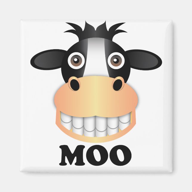 Moo -  de imán cuadrado de 2 pulgadas (Frente)