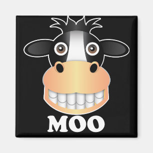 Moo -  de imán cuadrado de 2 pulgadas