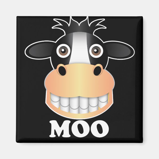 Moo -  de imán cuadrado de 2 pulgadas (Frente)