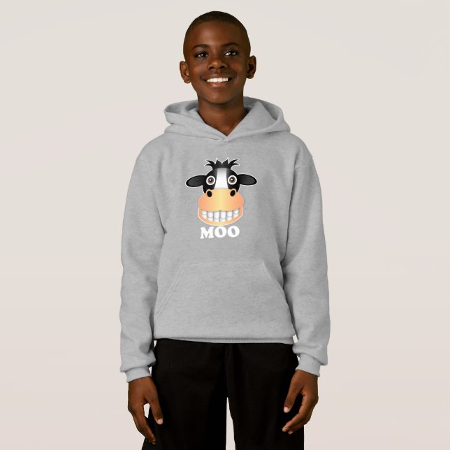 Moo - Hoodie Pullover de los niños (Anverso completo)