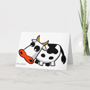 MOO la tarjeta de felicitación blanco y negro de