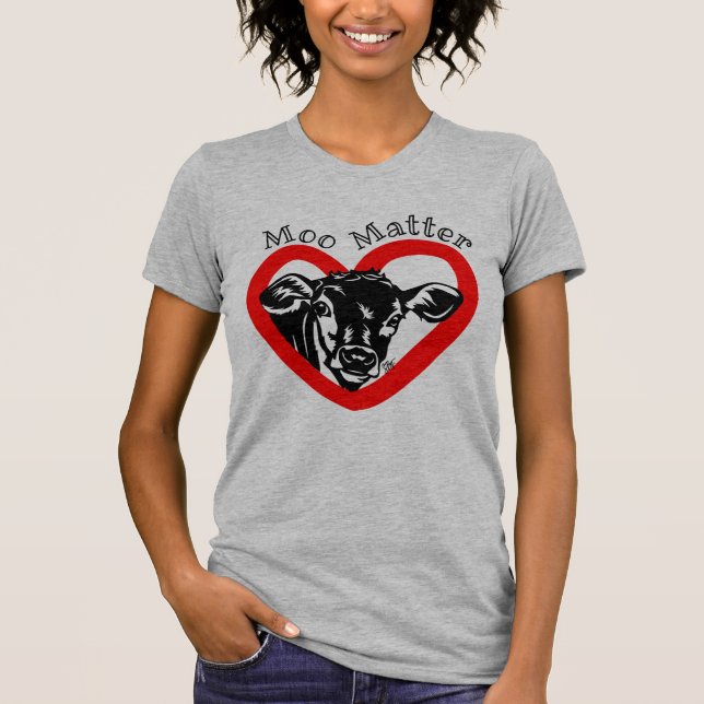 Moo Matter - Camisa del Corazón de la Calf (Anverso)