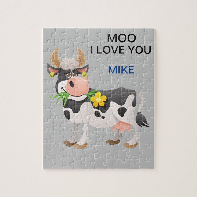 "MOO" ME ENCANTA QUE SE PERSONALIZA EL PUZZLE DE V (Vertical)