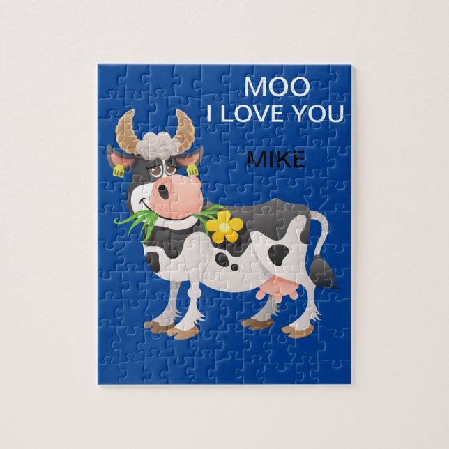 "MOO" ME ENCANTA QUE SE PERSONALIZA EL PUZZLE DE V (Vertical)