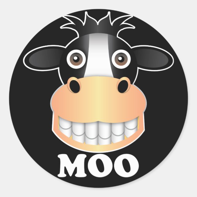 Moo - Pegatina redondo clásico,  brillante (Anverso)