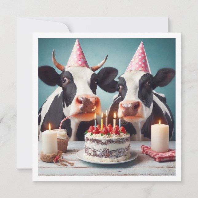 Moo - ¡ya se acabó! Cumpleaños de vaca, invitación (Anverso)