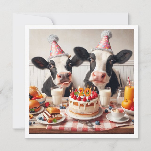 Moo - ¡ya se acabó! Cumpleaños de vaca, invitación (Anverso)