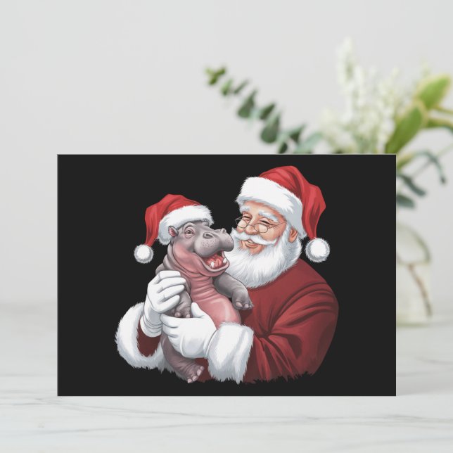 Moodeng Navidad Divertido Vintage Santa Claus (Anverso de pie)
