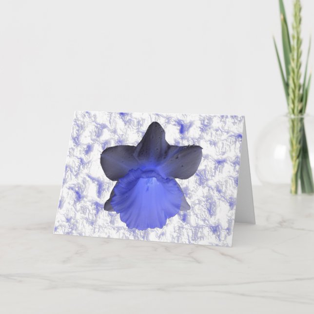 Moody Blue Dripping Daffodil Tarjeta de saludo (Anverso)