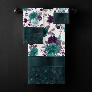Moody Boho Verde azulado Turquesa Oscura Floral