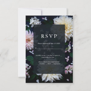 Moody Dahlia boda floral RSVP verde