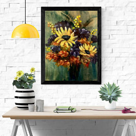 Moody Floral Bouquet Poster de Arte Girasol