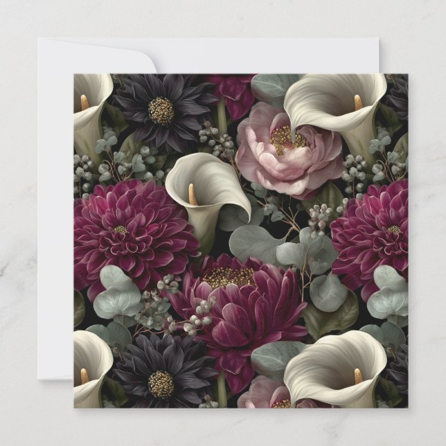 Moody Floral Pattern con Dahlias y Calla Lilies (Anverso)