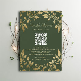 Moody Forest Foliage Frame Modern Classic QR RSVP