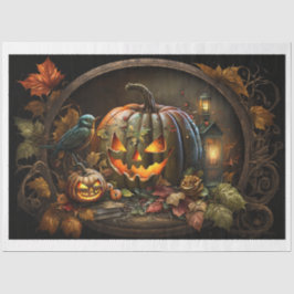 Moody Halloween calabazas Papel Tejido
