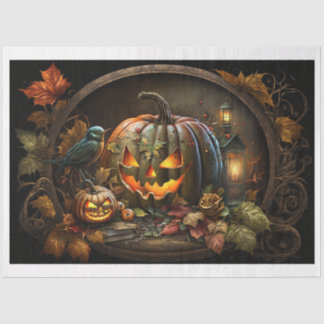 Moody Halloween calabazas Papel Tejido