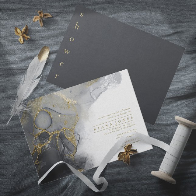 Moody Ink Charcoal Gold Bridal Shower ID988 (Subido por el creador)