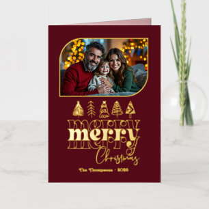 Moody Luxe Hand Drawn Merry Christmas Photo