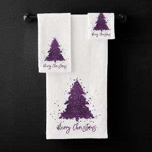Moody Merry Christmas Árbol púrpura de ciruela p