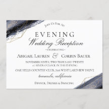 Moody Midnight Wedding Invitación a la recepción