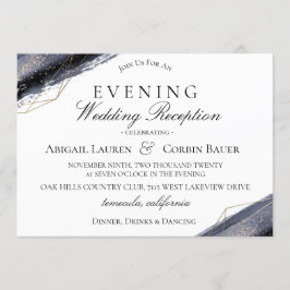 Moody Midnight Wedding Invitación a la recepción