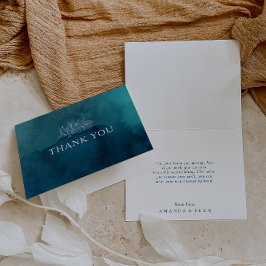 Moody Ocean Watercolor Tarjeta de agradecimiento