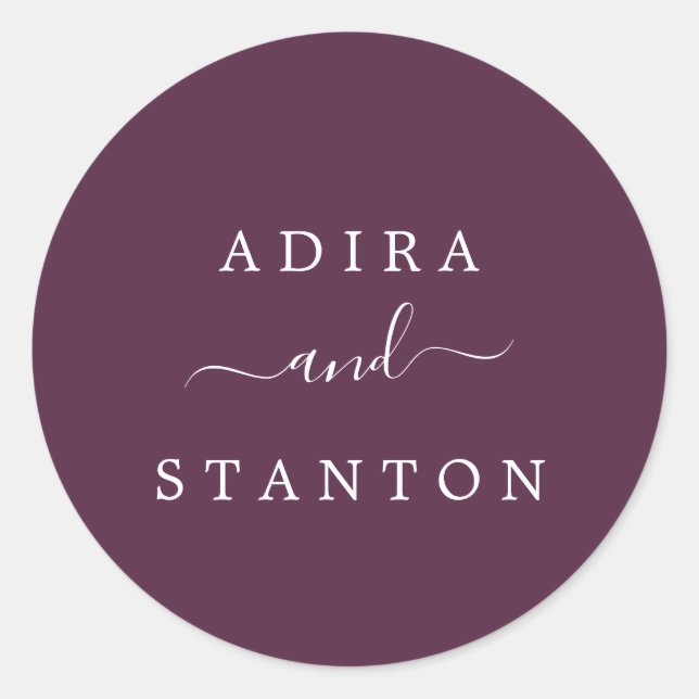 Moody Purple Boda Sellos para sobres (Anverso)