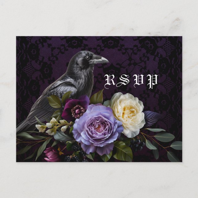 Moody Purple Gothic Garden | Tarjeta postal de Cro (Anverso)