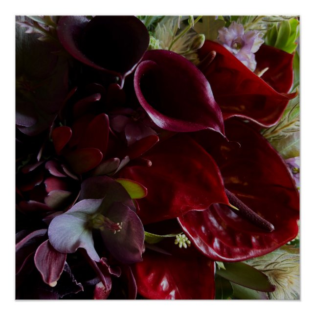Moody Red Floral Poster Art (Anverso)
