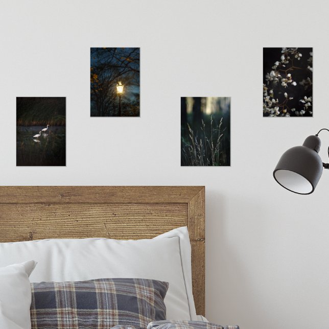 Moody Romantic Nature Wall Art Set of Four Posters (Dormitorio)