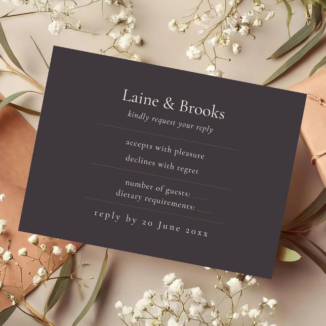 Moody RSVP Card | Minimal Elegant Wedding (Subido por el creador)