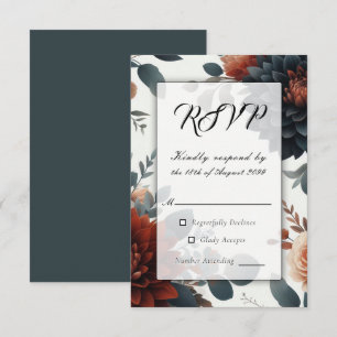 Moody Rustic Fall Florals Wedding RSVP