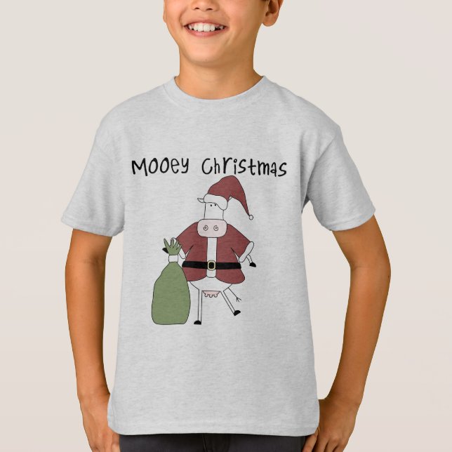 Mooey Cow Navidades camisetas y regalos (Anverso)