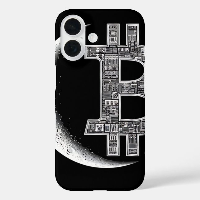 Moon Bitcoin Circuit Design Tech Enthusiast Funda (Reverso )