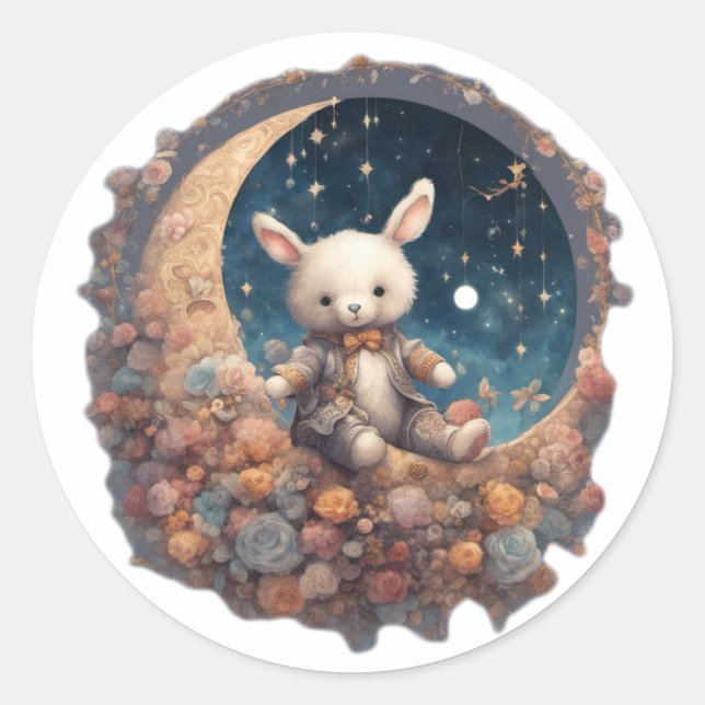 Moon Bunny Pegatina (Anverso)