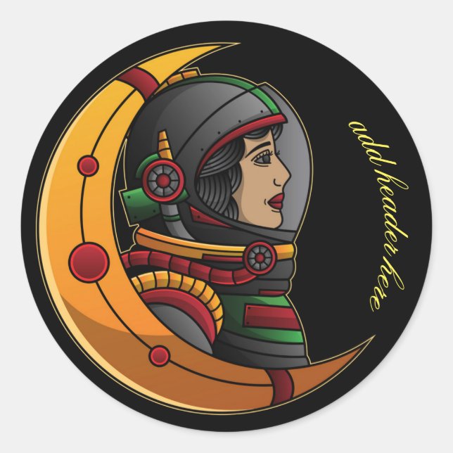 Moon Challenge Round Pegatina (Anverso)