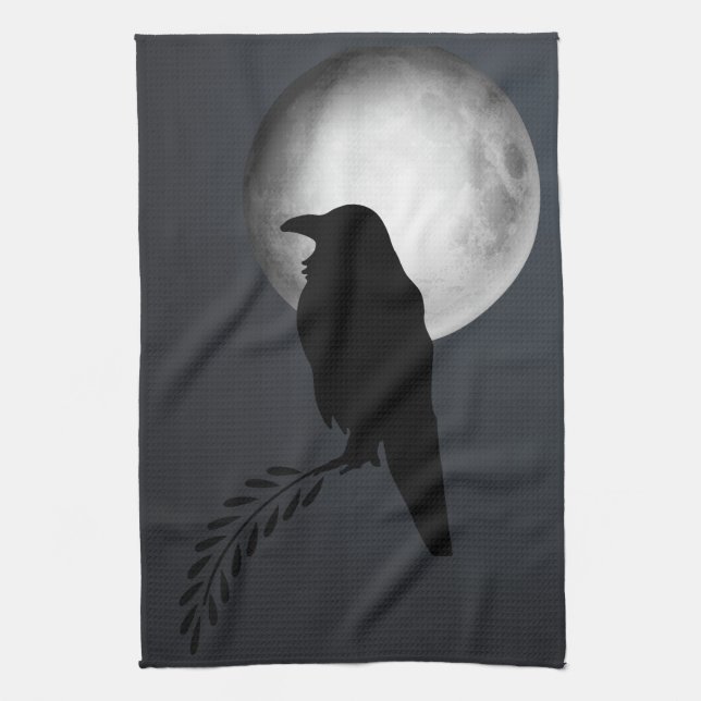 Moon & Crows, Black Bird Kitchen Toalla Raven (Vertical)