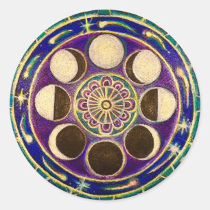 Moon Cycle Mandala Pegatina