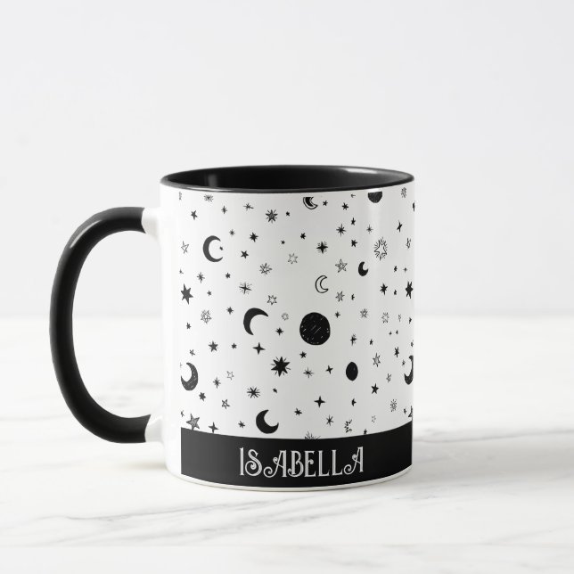 Moon del patrón y tazas café Mug (Izquierda)