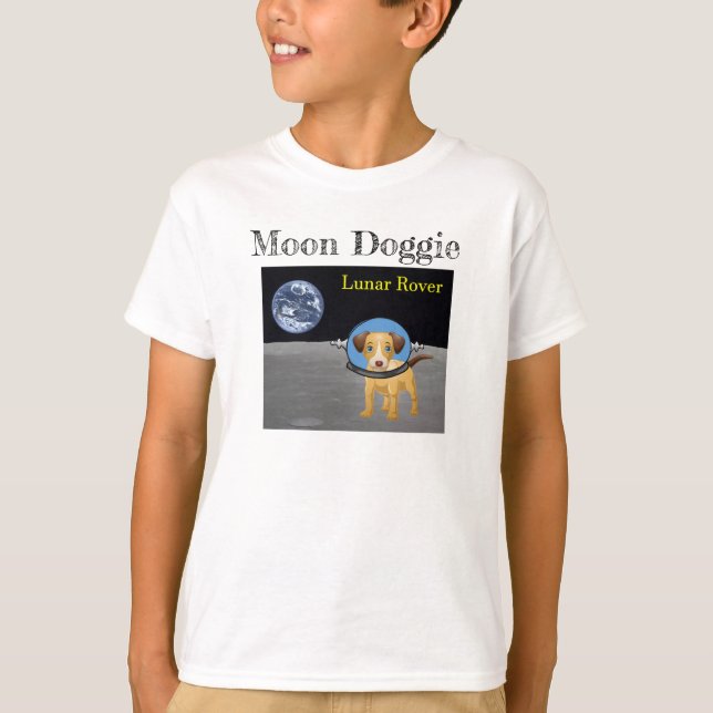 Moon Doggie Rover Lunar en la camiseta del espacio (Anverso)